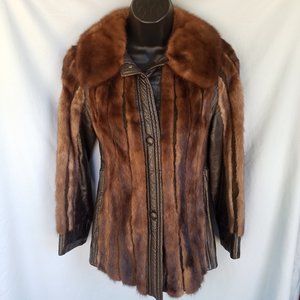 Vintage Bifano's Dark Brown Fur Snap Front Long Coat